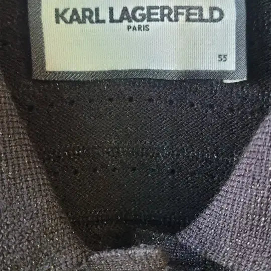 [BUNJANG] Karl Lagerfeld Black Tweed Knit Cardigan / 칼 라거펠트  블랙 트위드 니트 가디건
