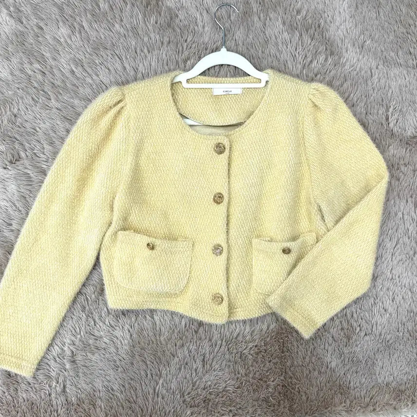 [BUNJANG] CIRCLE Tweed Jacket Yellow / CIRCLE 트위드 자켓 옐로우