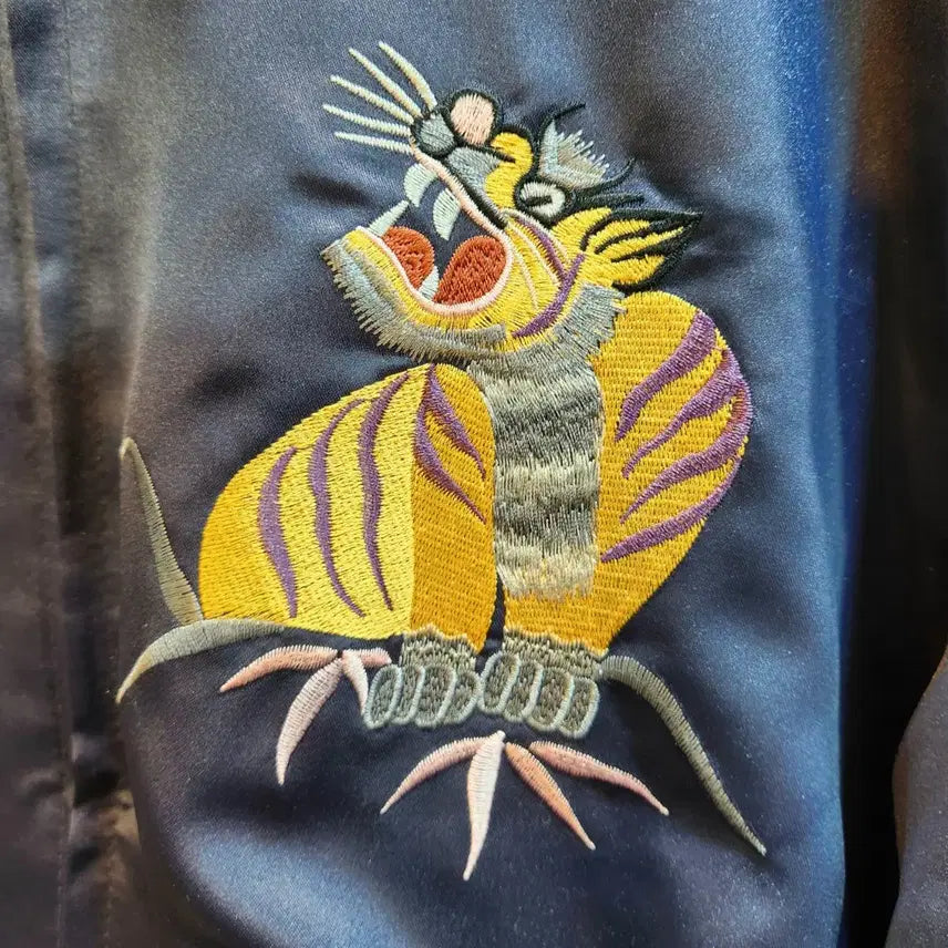 [BUNJANG] 12DEAN Black Label Tiger Embroidered Navy Jacket / 12DEAN 블랙라벨 타이거 자수 네이비 자켓