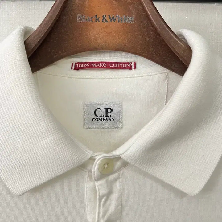 [BUNJANG] CP Company White Short Sleeve Polo Shirt 95 / CP 컴퍼니 화이트 반팔 폴로티 95