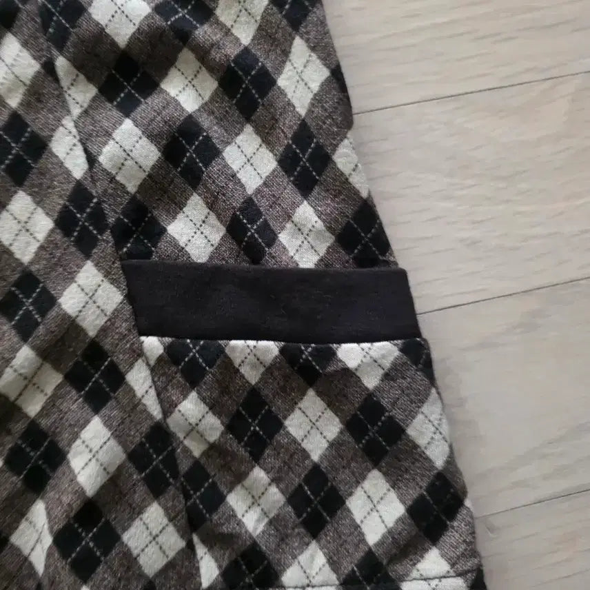 [BUNJANG] Vintage Brown Check Mori Vest / 빈티지 갈색 체크 모리 조끼 셔링