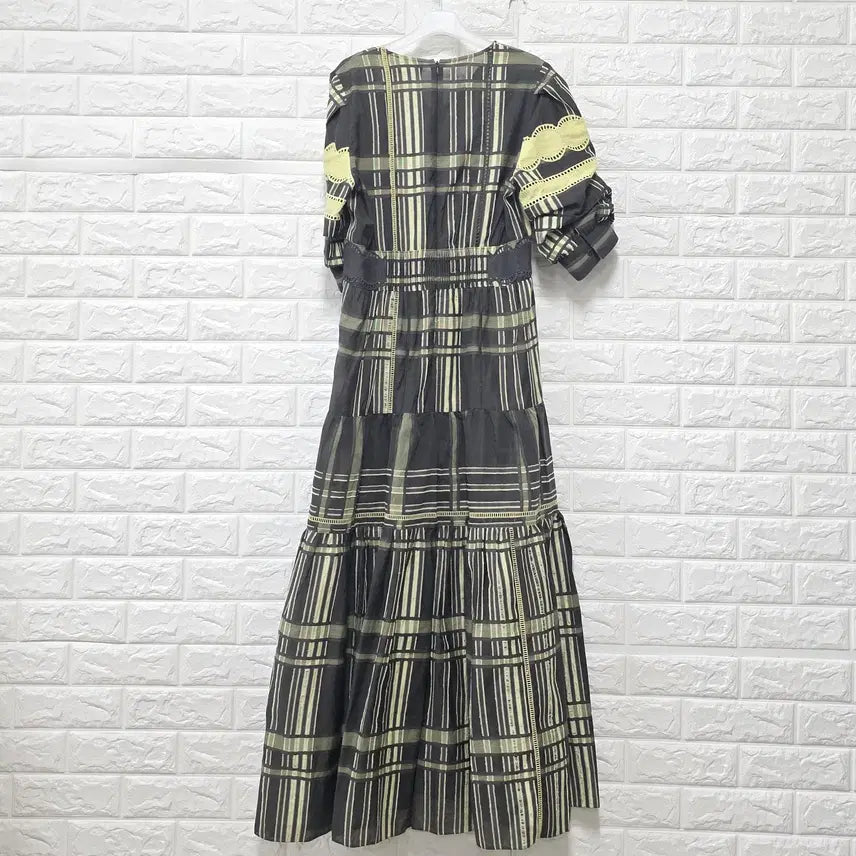[SOLD OUT] M 19s 한섬 랑방 반팔 롱 원피스 C825
