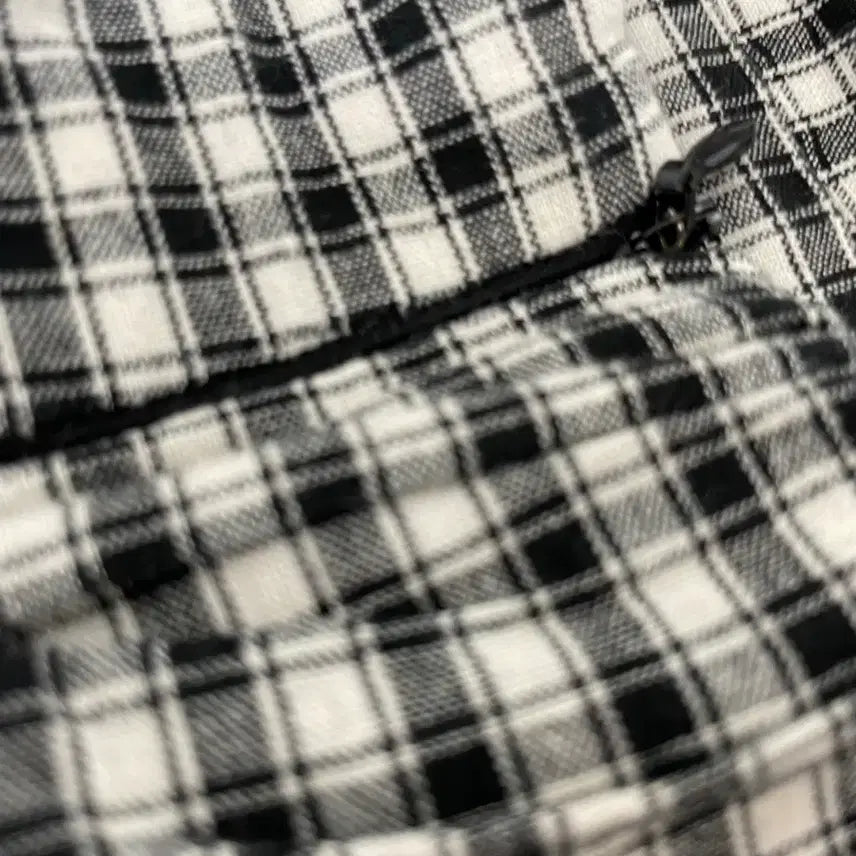 [BUNJANG] Black and White Check Long Skirt / 체크 스커트