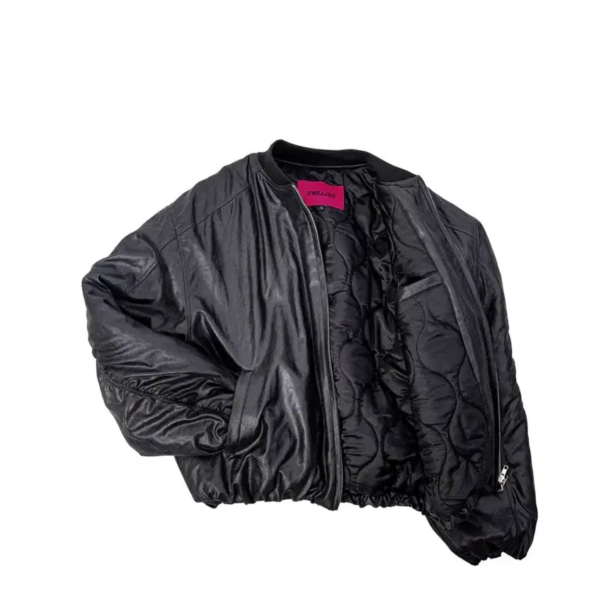 [BUNJANG] Mellow Wooalong Back Slit Washed MA-1 Jacket - Black (Size L) / Mellow 멜로우 우알롱 백 슬릿 워시드 MA-1 블랙 L