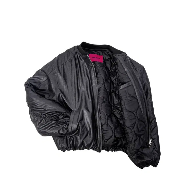 [BUNJANG] Mellow Wooalong Back Slit Washed MA-1 Jacket - Black (Size L) / Mellow 멜로우 우알롱 백 슬릿 워시드 MA-1 블랙 L
