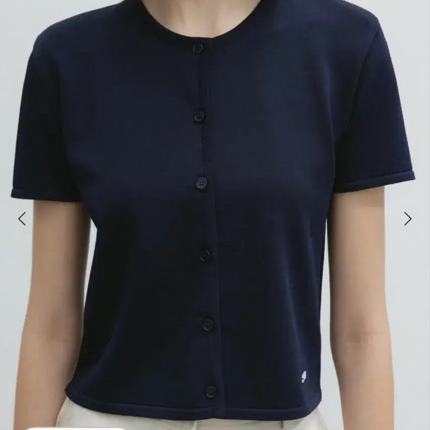 [BUNJANG] SIE Amber Half Sleeve Cardigan Navy S / 시에 앰버 하프 슬리브 가디건 네이비 S