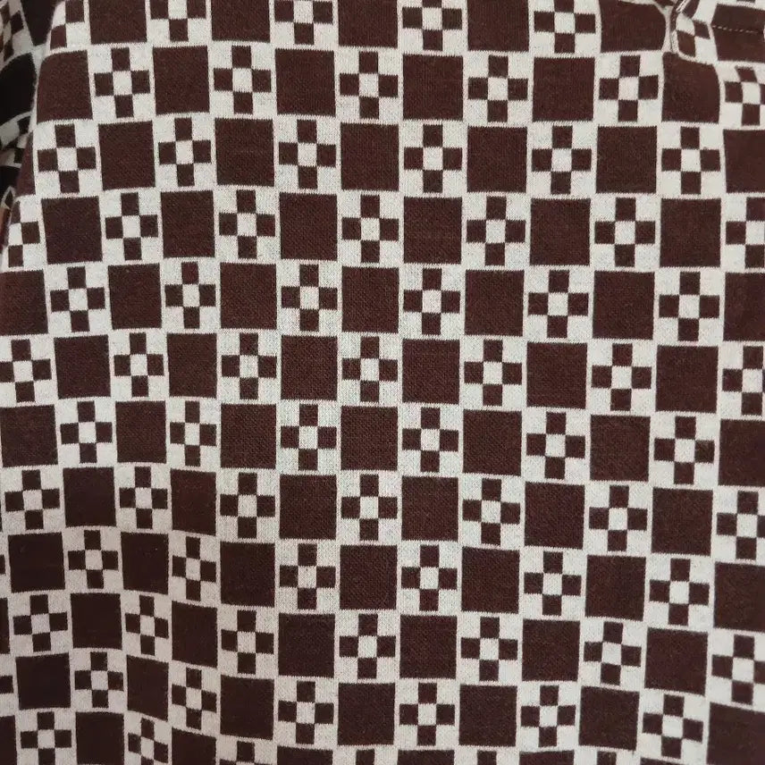 [SOLD OUT] SANDRO 산드로 브라운 체크 반팔 폴로티XL(105)