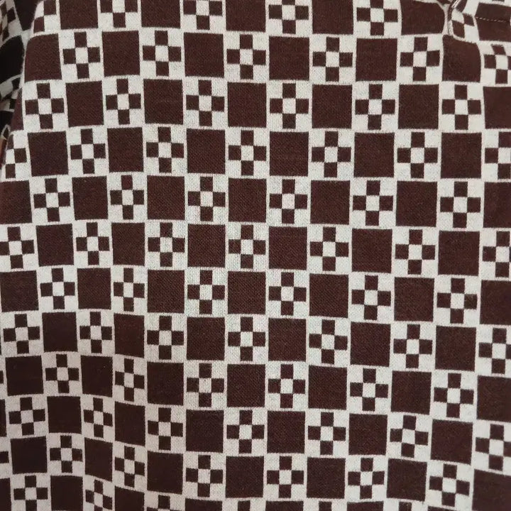[SOLD OUT] SANDRO 산드로 브라운 체크 반팔 폴로티XL(105)