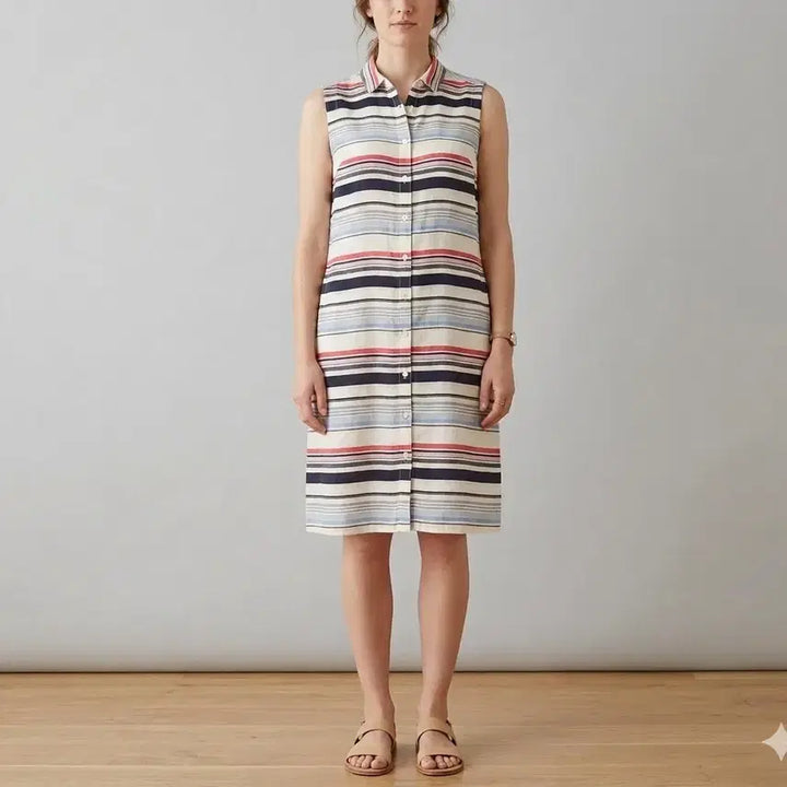[BUNJANG] BCBG Linen Sleeveless Shirt Dress / [66]BCBG 린넨 민소매 셔츠 원피스