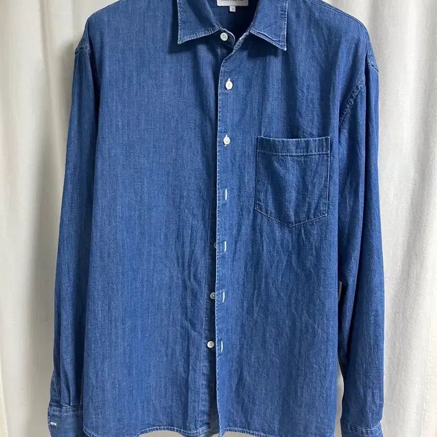[BUNJANG] Steady-Everywhere Relaxed Denim Shirt Medium Blue Size 1 / 스테디에브리웨어(sew) 릴렉스드데님셔츠 미디엄블루 1사이즈