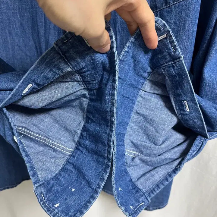 [BUNJANG] Steady-Everywhere Relaxed Denim Shirt Medium Blue Size 1 / 스테디에브리웨어(sew) 릴렉스드데님셔츠 미디엄블루 1사이즈