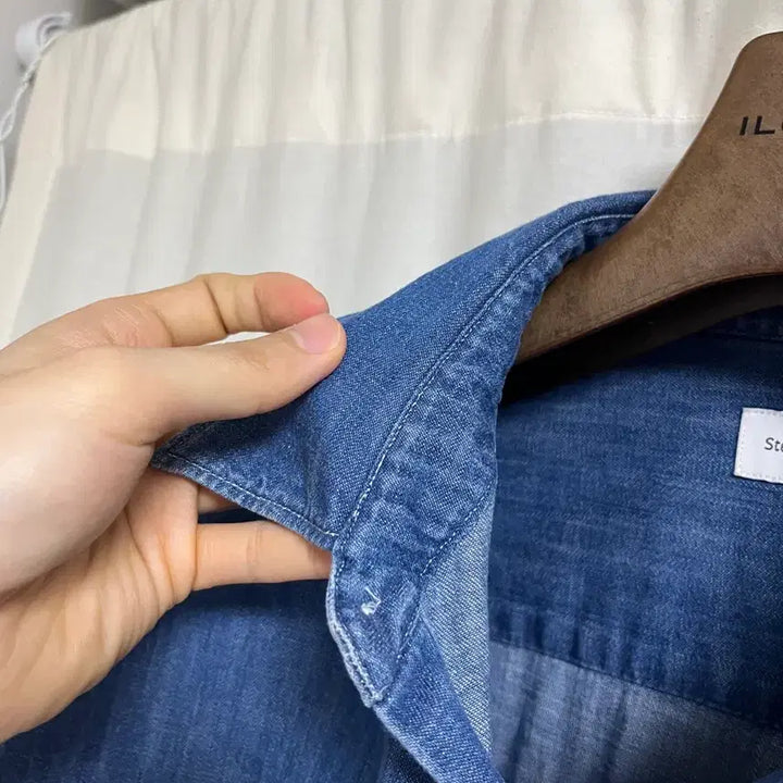 [BUNJANG] Steady-Everywhere Relaxed Denim Shirt Medium Blue Size 1 / 스테디에브리웨어(sew) 릴렉스드데님셔츠 미디엄블루 1사이즈