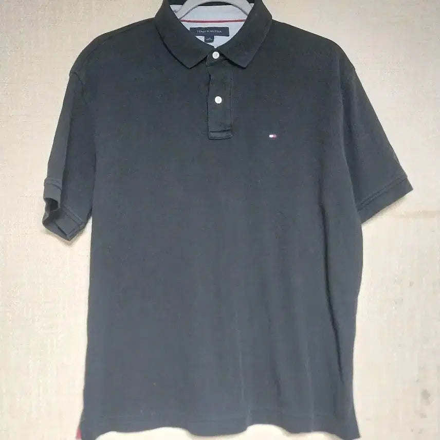[BUNJANG] Tommy Hilfiger Black Short Sleeve Polo Shirt / 타미힐피거/105) 블랙 반팔카라티