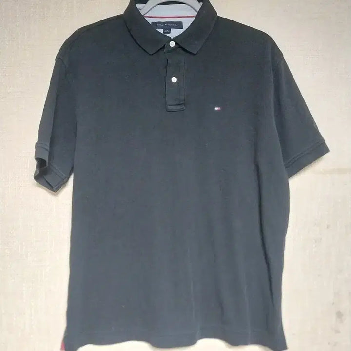 [BUNJANG] Tommy Hilfiger Black Short Sleeve Polo Shirt / 타미힐피거/105) 블랙 반팔카라티