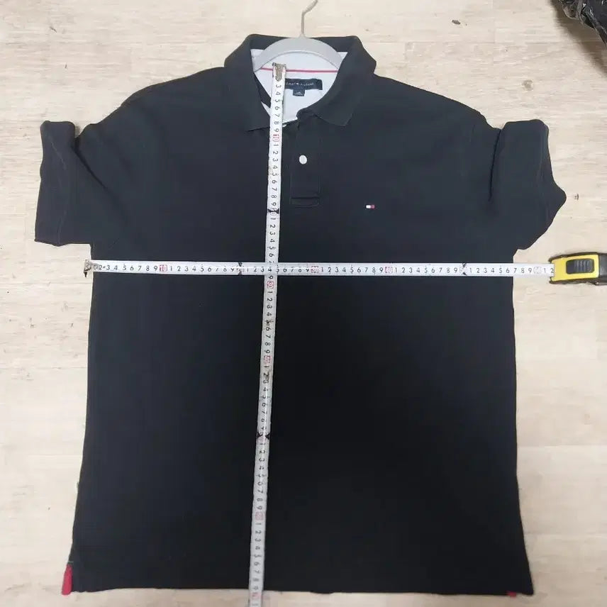 [BUNJANG] Tommy Hilfiger Black Short Sleeve Polo Shirt / 타미힐피거/105) 블랙 반팔카라티