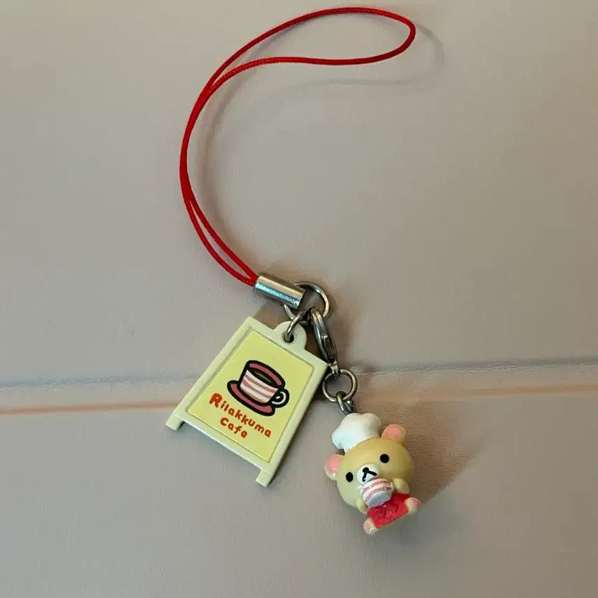 [BUNJANG] San-X Kori Rilakkuma Chef Figure Strap Keychain / 카페 요리사 코리락쿠마 피규어 스트랩 키링
