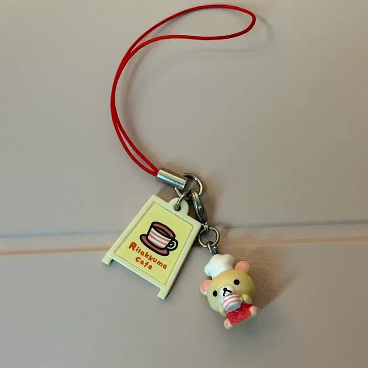 [BUNJANG] San-X Kori Rilakkuma Chef Figure Strap Keychain / 카페 요리사 코리락쿠마 피규어 스트랩 키링