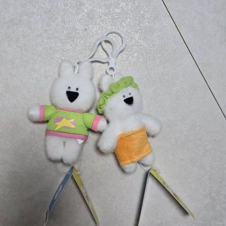 [BUNJANG] Action Rabbit Doll Keyring (Set of 2) / 액션토끼 인형키링 2개