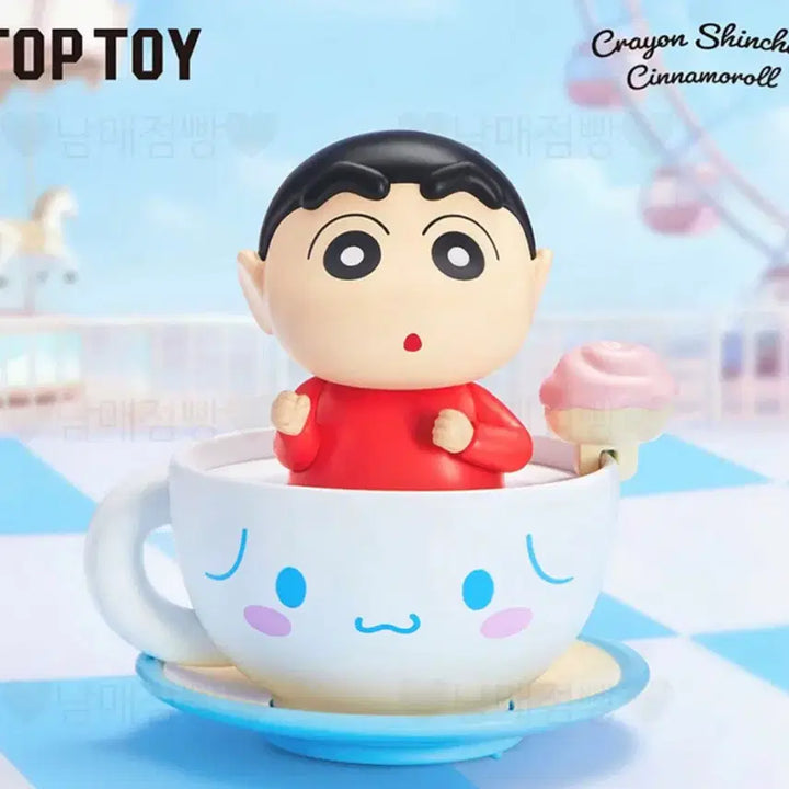 [SOLD OUT] 탑토이 정품 짱구 시나모롤 컵 피규어