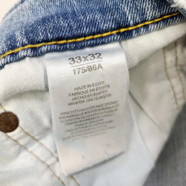 [BUNJANG] Polo Ralph Lauren Hampton Relaxed Straight Jeans / [정품] 폴로 랄프로렌 햄튼 릴렉스 스트레이트 진 33x32 연청