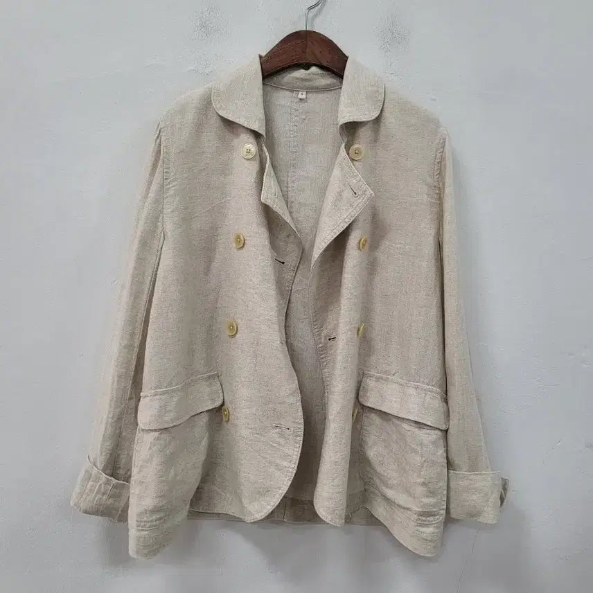 [SOLD OUT] muji 무인양품 린넨 더블 자켓 아이보리