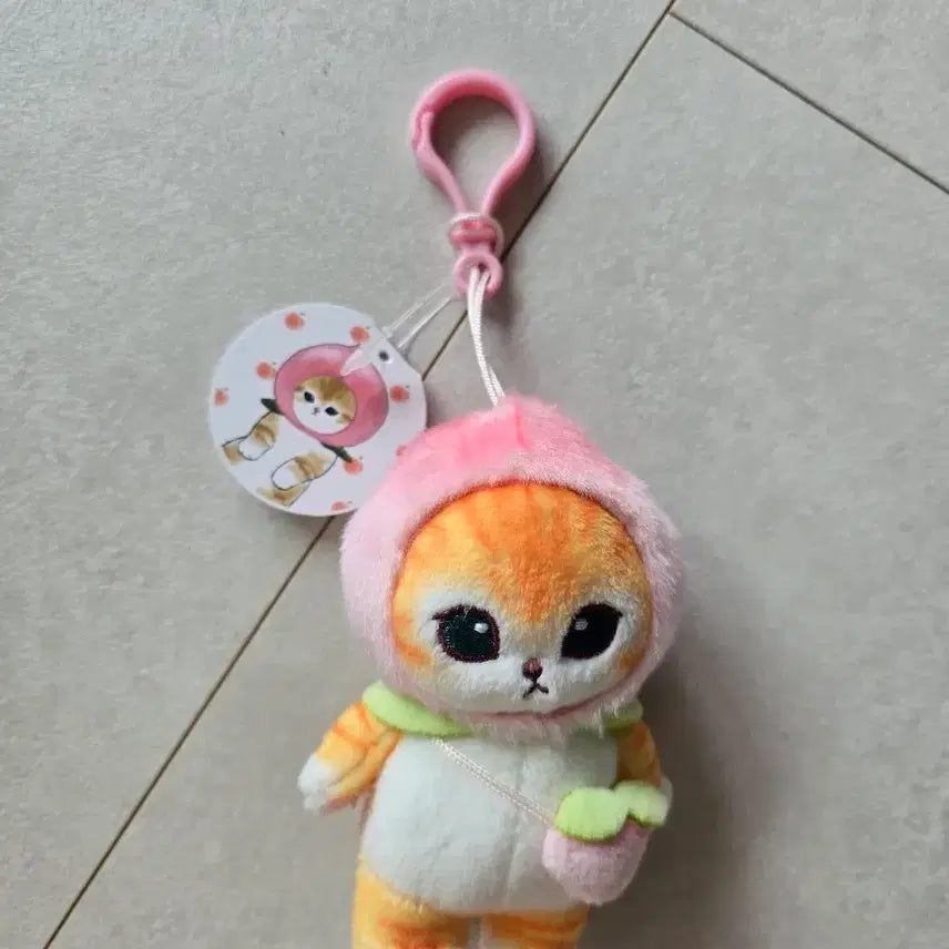 [BUNJANG] 복숭아 고양이 인형 키링 / 복숭아 고양이 인형 키링