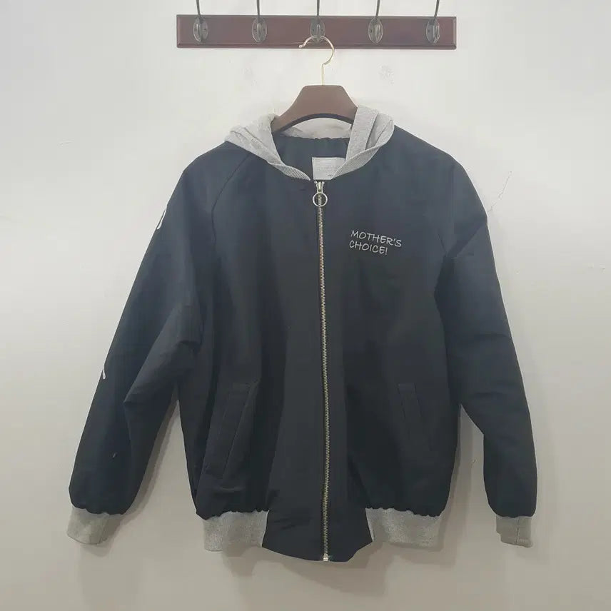 [BUNJANG] F Vision Company Black Hooded Zip-Up Jacket / F 비전컴퍼니 남성 블랙 후드집업자켓
