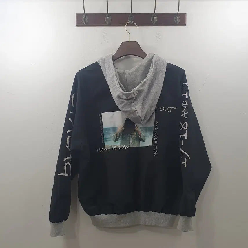 [BUNJANG] F Vision Company Black Hooded Zip-Up Jacket / F 비전컴퍼니 남성 블랙 후드집업자켓