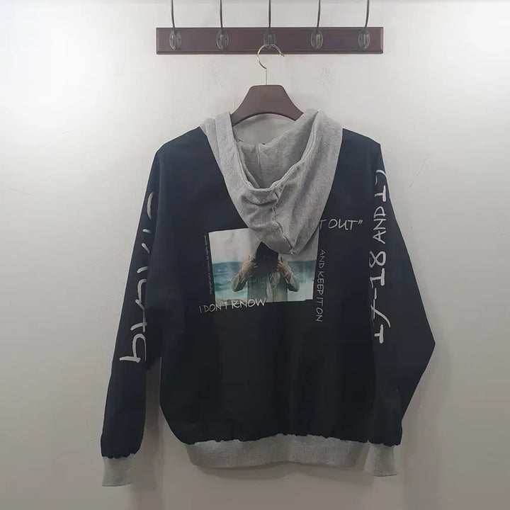 [BUNJANG] F Vision Company Black Hooded Zip-Up Jacket / F 비전컴퍼니 남성 블랙 후드집업자켓