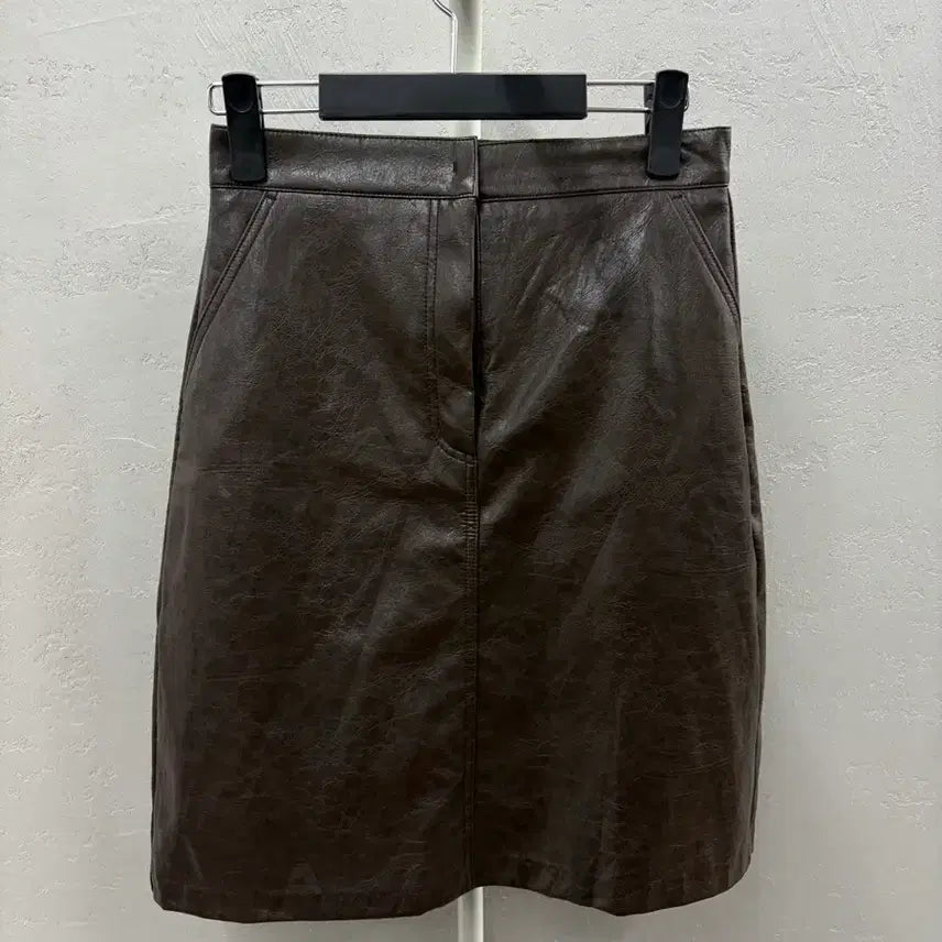 [BUNJANG] NOMAD Brown Leather Mini Skirt / NOMAD 브라운 레더 미니 스커트 M