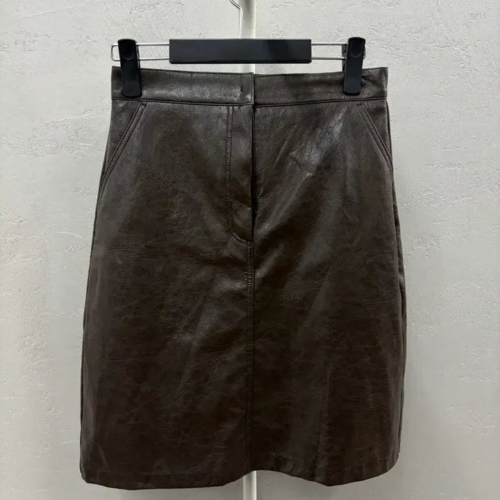 [BUNJANG] NOMAD Brown Leather Mini Skirt / NOMAD 브라운 레더 미니 스커트 M