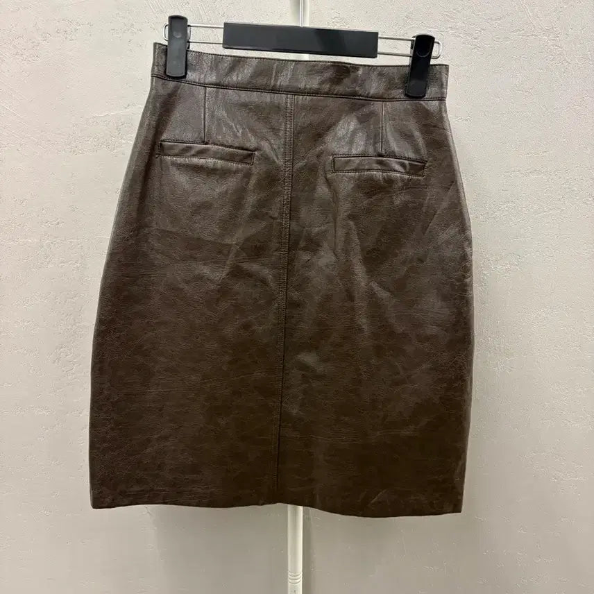 [BUNJANG] NOMAD Brown Leather Mini Skirt / NOMAD 브라운 레더 미니 스커트 M