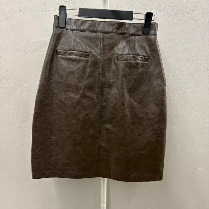 [BUNJANG] NOMAD Brown Leather Mini Skirt / NOMAD 브라운 레더 미니 스커트 M