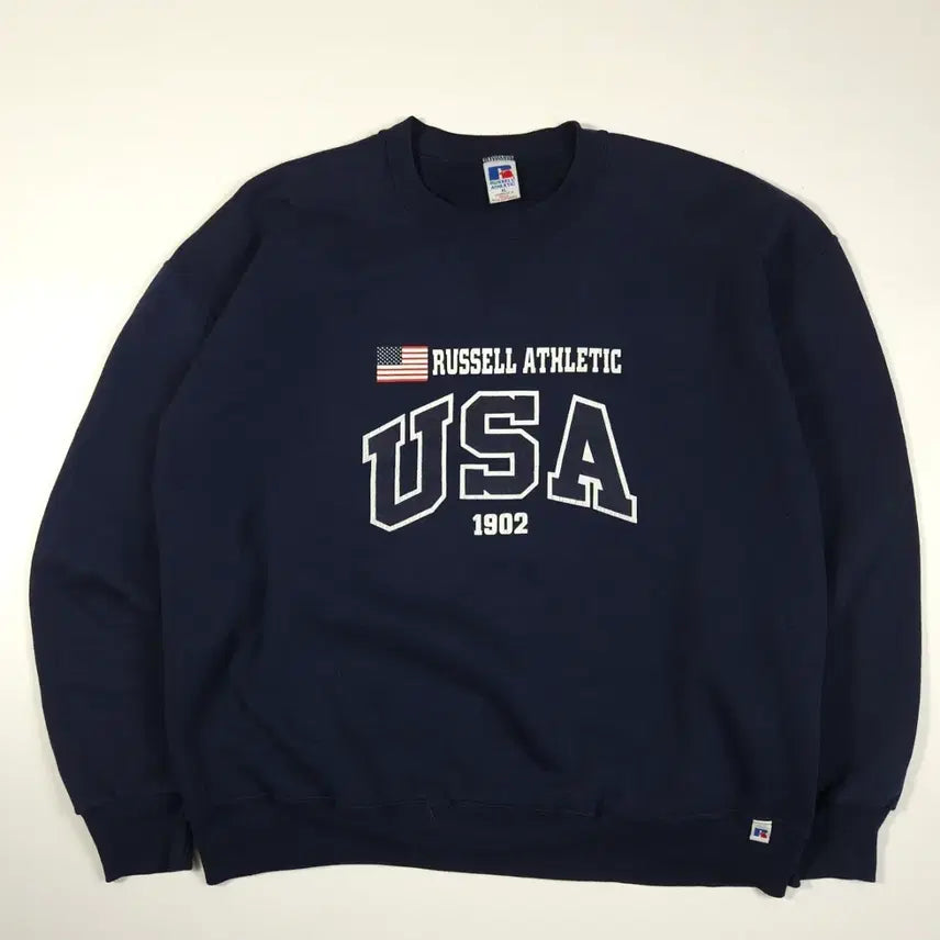 [BUNJANG] Russell Athletic Navy Crewneck Sweatshirt [XL] / 러셀 애슬레틱 네이비 맨투맨 [XL]