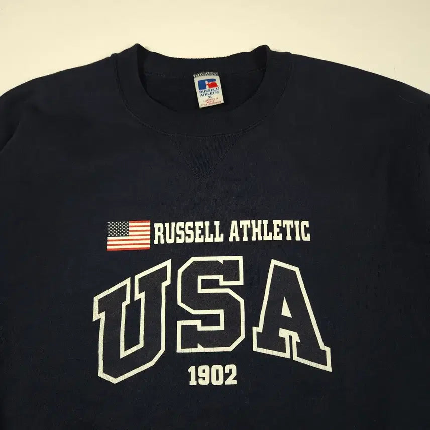 [BUNJANG] Russell Athletic Navy Crewneck Sweatshirt [XL] / 러셀 애슬레틱 네이비 맨투맨 [XL]
