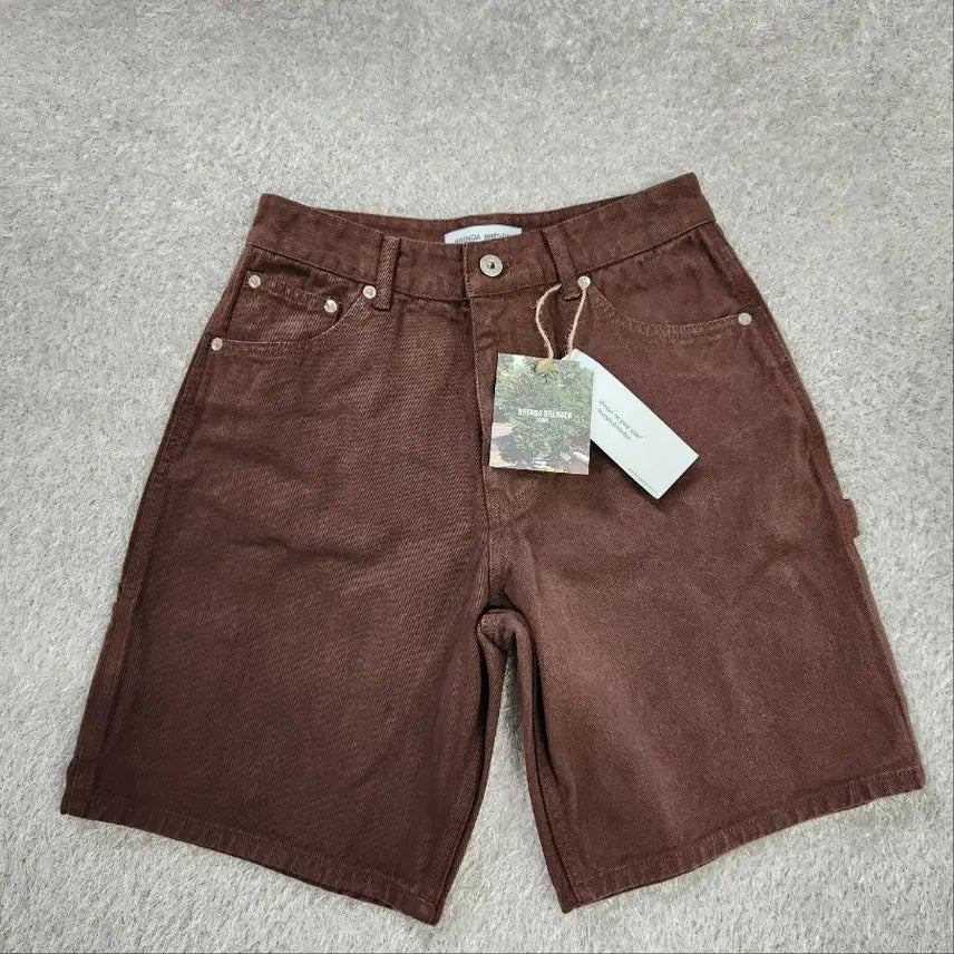 [BUNJANG] Brenda Brendon Carpenter Denim Half Pants Brown Women&