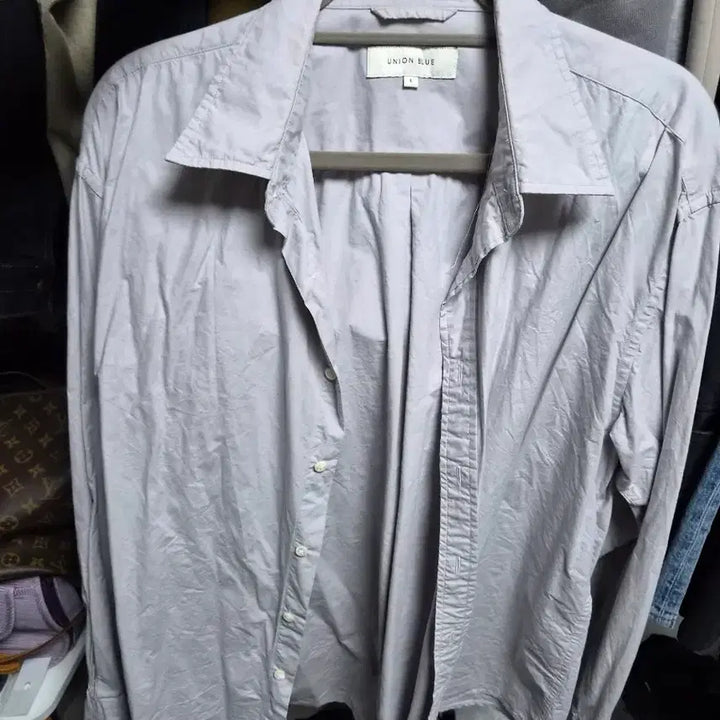 [BUNJANG] UNION BLUE Laundry Light Gray Shirt L / 유니온블루 런드리 셔츠 라벤더 그레이 셔츠 L