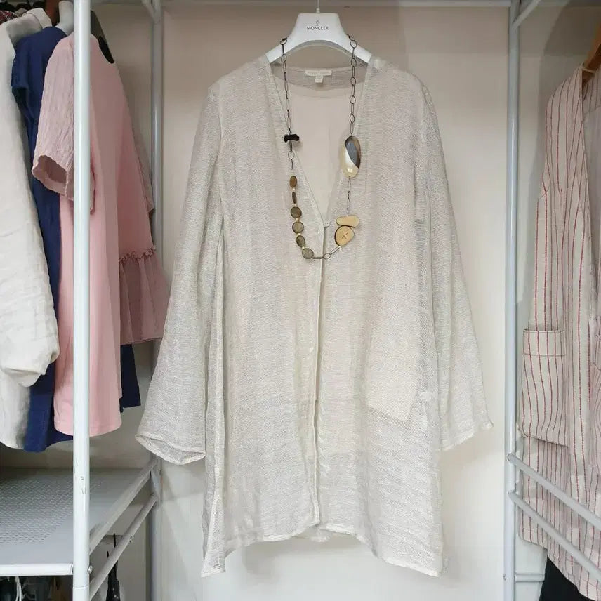 [BUNJANG] Eileen Fisher Organic Linen Blend Mesh Cardigan / eileen fisher 아일린피셔 시그니쳐 오가닉린넨혼방 메쉬 가디건