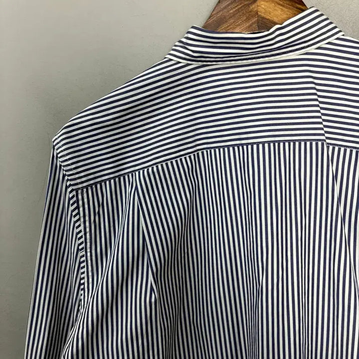 [BUNJANG] Comme des Garcons Stripe Black Heart Patch Shirt / 꼼데가르송 스트라이프 블랙하트 와펜 셔츠 A3801