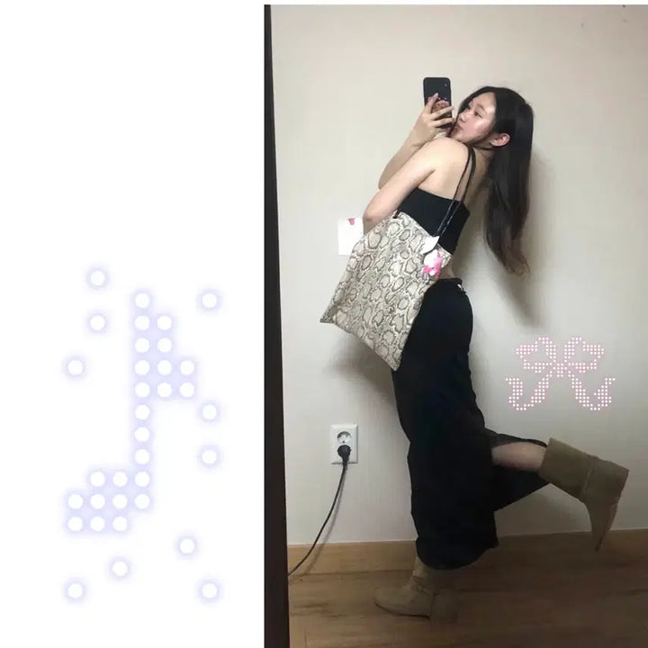 [BUNJANG] Python Skin Shoulder Bag / python skin Shoulder bag
