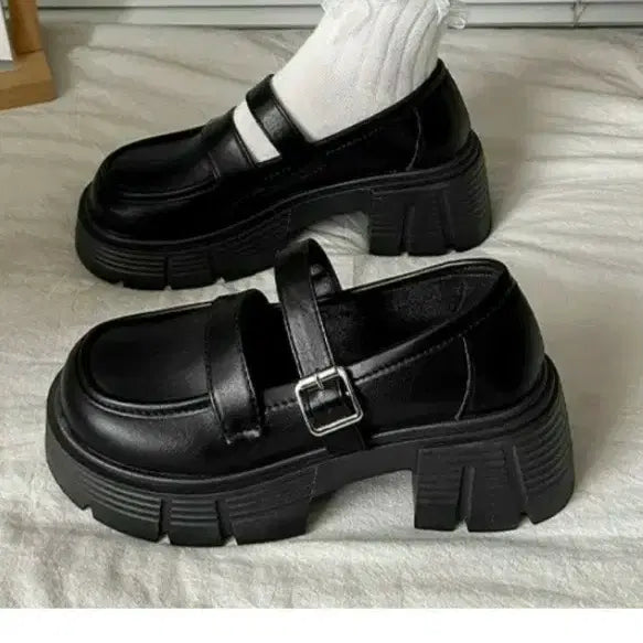 [BUNJANG] Black Platform Mary Jane Shoes / 블랙 통굽 메리제인 슈즈