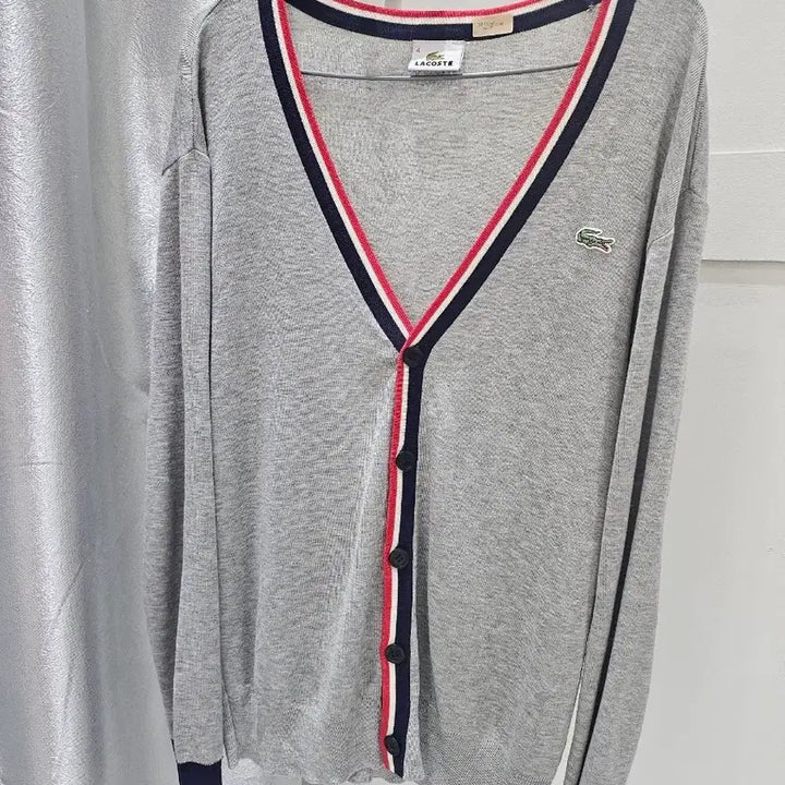 [BUNJANG] Lacoste Gray Cardigan (Size 100) / 라코스테 가디건 회색 100
