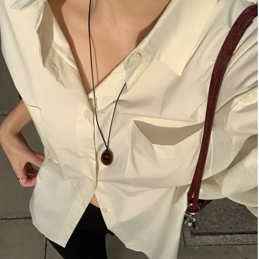 [BUNJANG] Trendier Apparel Nerd L Ivory Shirt / 트렌디어패럴 너드엘 셔츠 아이보리