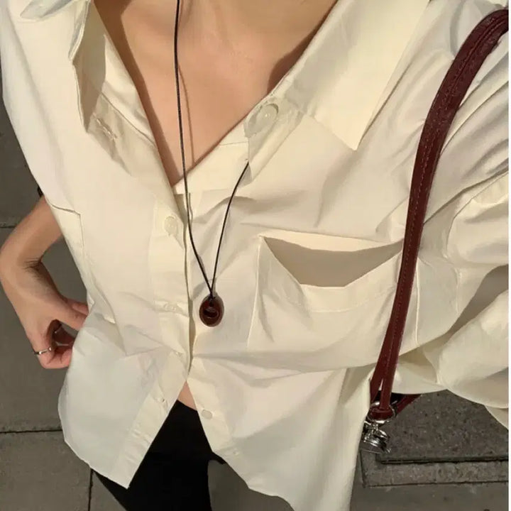 [BUNJANG] Trendier Apparel Nerd L Ivory Shirt / 트렌디어패럴 너드엘 셔츠 아이보리