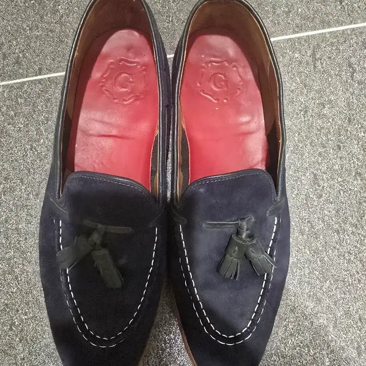 [BUNJANG] Grenson Navy Suede Tassel Loafers / grenson 그렌슨 네이비 스웨이드 테슬 로퍼