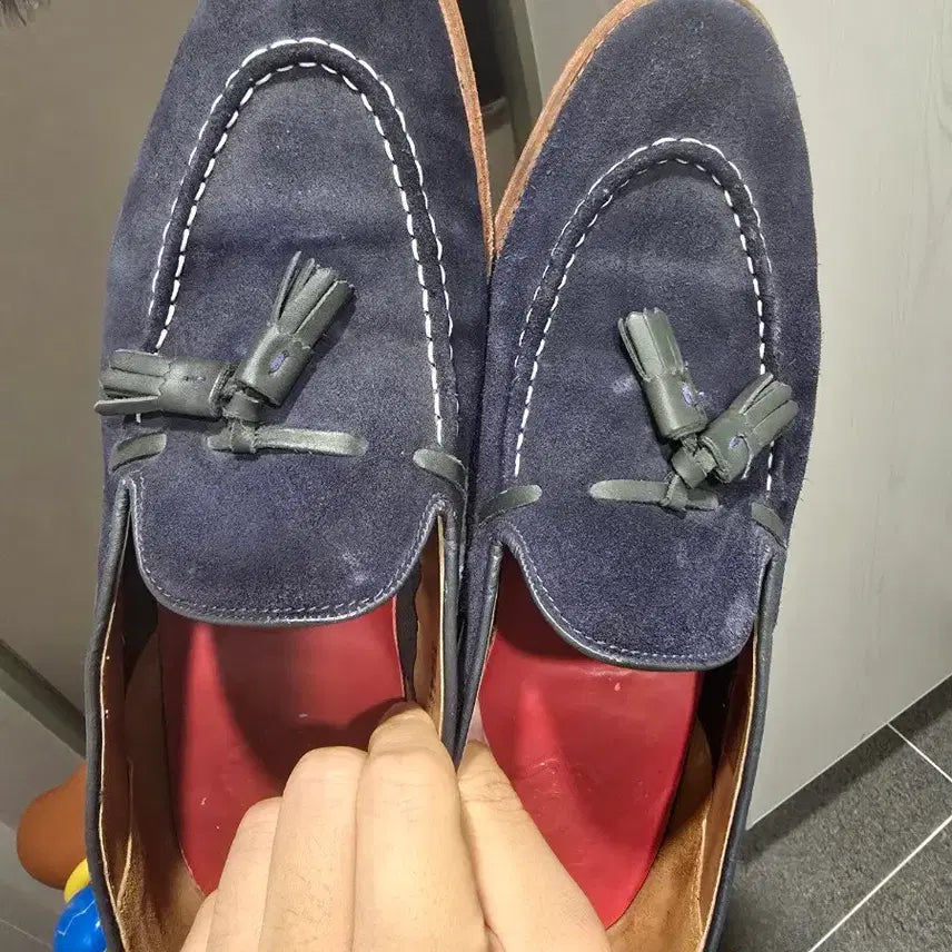 [BUNJANG] Grenson Navy Suede Tassel Loafers / grenson 그렌슨 네이비 스웨이드 테슬 로퍼