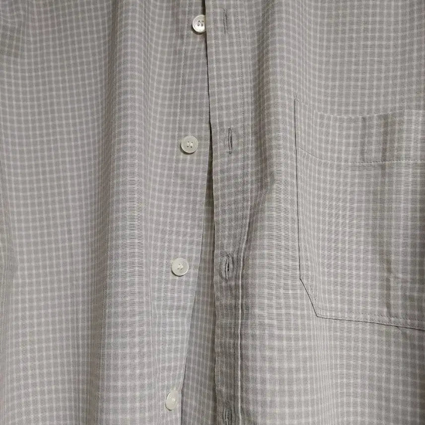 [SOLD OUT] 쿠어 오버사이즈 깅엄 체크 셔츠 그레이 s
