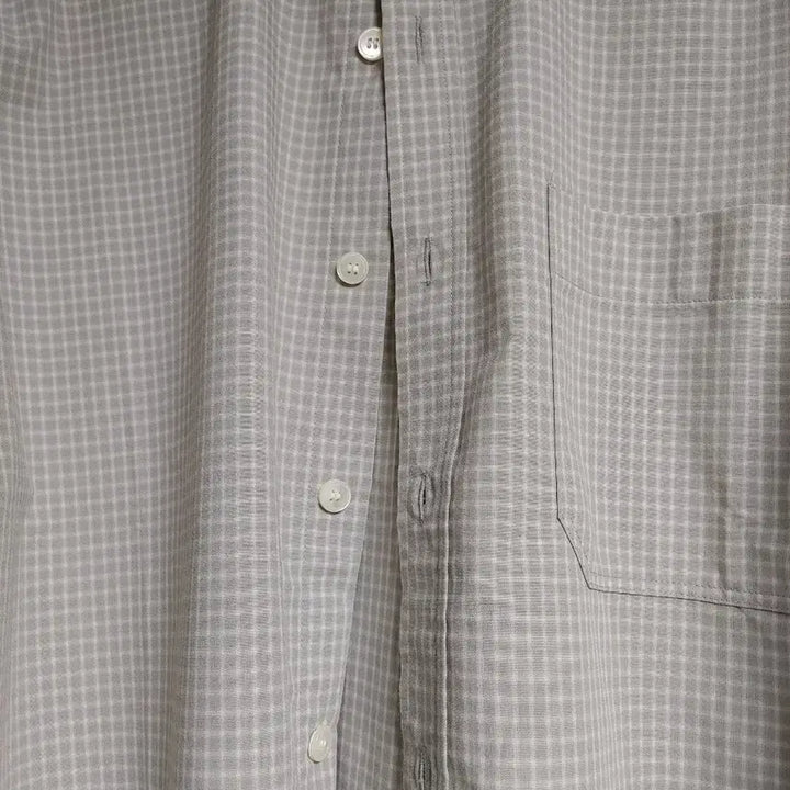 [SOLD OUT] 쿠어 오버사이즈 깅엄 체크 셔츠 그레이 s