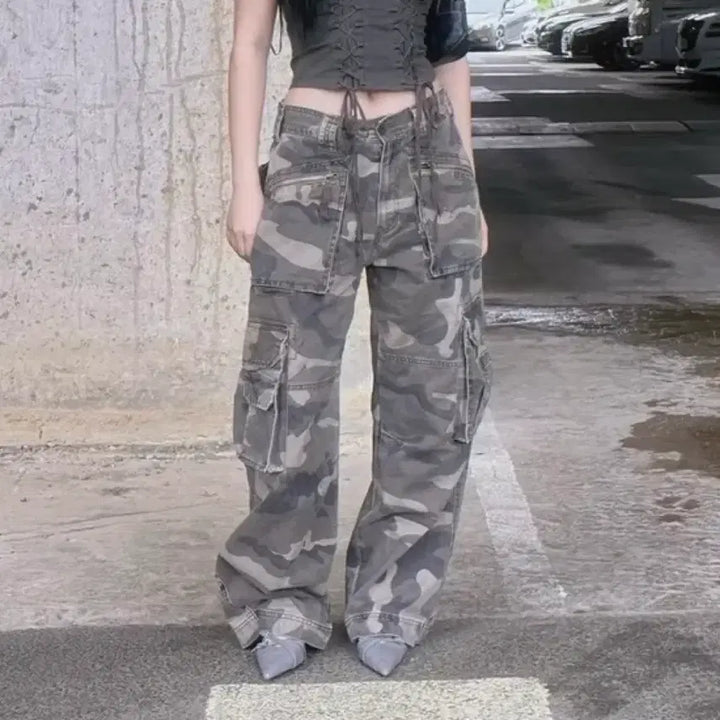 [BUNJANG] Camo Multi-Pocket Washed Military Cotton Pants Brown XS / 카모 멀티포켓 워싱 밀리터리 코튼 팬츠 브라운 XS