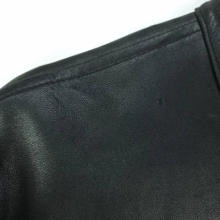 [BUNJANG] Vintage Real Lambskin Leather Cafe Racer Jacket / 빈티지 리얼 램스킨 양가죽 카페레이서 싱글 집업 레더 자켓 M20086